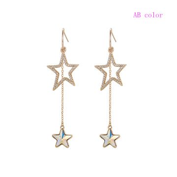 97414 xuping cristales de color oro de 18 quilates de Swarovski elegante Pendientes colgantes de estrella para mujer